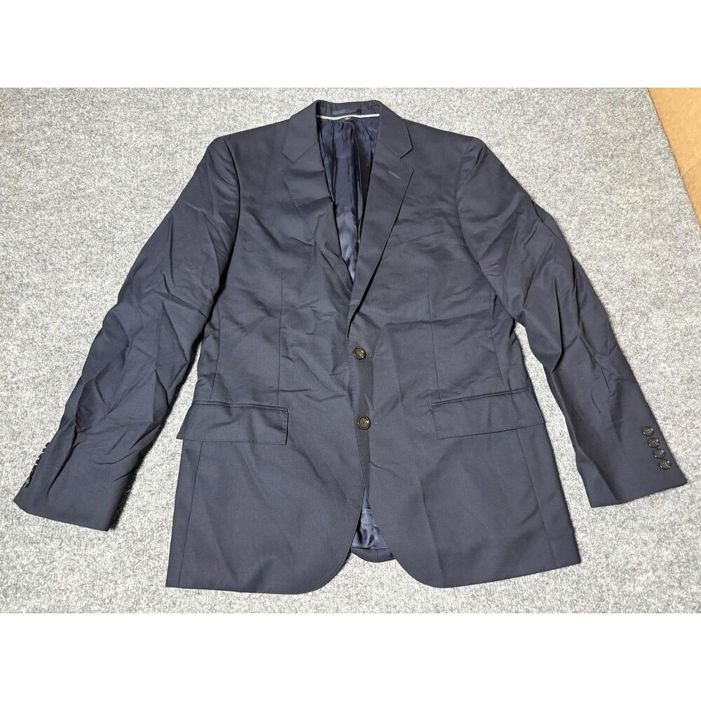 J.CREW Suit Jacket Mens 40R Blue Wool Ludlow Slim 2 Btn Loro Piana Super 120s